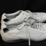 [ Two Pairs of Size 10 Hugo Boss Sneakers 1 Brown Suede 1 White Vinyl ]