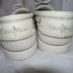 COLE HAAN Mens Off White Boat Deck Shoes Pebbled Buckskin Leather Sz 12 M EPOC