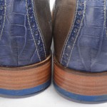 COLE HAAN 8 gray blue leather AIR COLTON SADDLE croc perforated oxford shoe NEW
