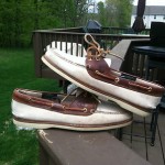 Timberland White Leather men’s boat shoes size 10M clean!
