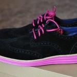 NEW Men’s Cole Haan LUNARGRAND Wingtip Oxford Shoes Black Suede/Pink Size 10 M
