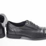 COLE HAAN 8.5 black leather AIR ADAMS CAP TOE lace up oxford dress shoe $198