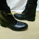 New Diesel Mens Miliboot Black Leather Ankle Side Zip Lace Up Boots Eur 42 US 9