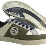 New $120 DIESEL Urban  Men  Shoes Size US 10  EU 43  White / Dusty Olive