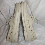 COLE HAAN Mens Off White Boat Deck Shoes Pebbled Buckskin Leather Sz 12 M EPOC