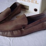 NIB $165 Mens Diesel “Onestyle” Brunette Leather Loafers Shoes Boots VERY NICE!