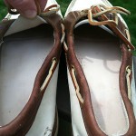 Timberland White Leather men’s boat shoes size 10M clean!