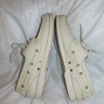 COLE HAAN Mens Off White Boat Deck Shoes Pebbled Buckskin Leather Sz 12 M EPOC