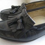 COLE HAAN Black Leather Tassel Kiltie Loafer, Size 8.5D, Made in USA