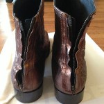 MEN’S USED DIESEL GUENO BRONZE METALLIC LEATHER ANKLE BOOT SHOE, SZ 10 (44 EU)