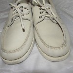 COLE HAAN Mens Off White Boat Deck Shoes Pebbled Buckskin Leather Sz 12 M EPOC