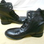 New Diesel Mens Miliboot Black Leather Ankle Side Zip Lace Up Boots Eur 42 US 9