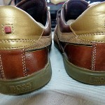 GENUINE HUGO BOSS TRAINERS BROWN LEATHER & SUEDE ORANGE MENS SIZE 10 EUR 43