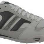 New $95 DIESEL Gunner  Men  Shoes Size US 10.5  EU 44 White / Charcoal Gray