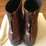 MEN’S USED DIESEL GUENO BRONZE METALLIC LEATHER ANKLE BOOT SHOE, SZ 10 (44 EU)