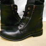 New Diesel Mens Miliboot Black Leather Ankle Side Zip Lace Up Boots Eur 42 US 9