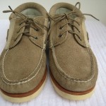 Mens Timberland Abington, 9M, gray, suede, two-tone, boat shoe