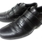 HUGO BOSS MENS BLACK LEATHER SNEAKERS SHOES SIZE 9