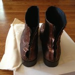 MEN’S USED DIESEL GUENO BRONZE METALLIC LEATHER ANKLE BOOT SHOE, SZ 10 (44 EU)
