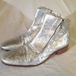 MEN’S DIESEL “SUBMARINE” SILVER LEATHER ANKLE BOOT SZ 10.5 +BOX/BAG RETAIL $600
