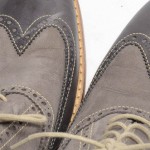COLE HAAN 11.5 gray leather AIR COLTON WINGTIP perforated oxford dress shoe $198