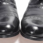COLE HAAN 10.5 black leather MCKENZIE cap toe perforated oxford shoe NEW $248