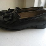 COLE HAAN Black Leather Tassel Kiltie Loafer, Size 8.5D, Made in USA