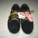 VANS SKATEBOARDING MENS 106 VULCANIZED PIG SUEDE SHOES BLACK SIZE 9 FREE SHIP NR
