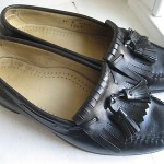 COLE HAAN Black Leather Tassel Kiltie Loafer, Size 8.5D, Made in USA