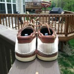 Timberland White Leather men’s boat shoes size 10M clean!