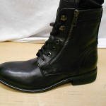 New Diesel Mens Miliboot Black Leather Ankle Side Zip Lace Up Boots Eur 42 US 9