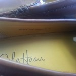 NEW MENS”10M”COLE HAAN NIKE AIR SLIP ON BROWN LEATHER LOAFERS GEL HEELED SHOES