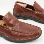 ► COLE HAAN NIKE AIR ◄ Mens US 10 Brown marble leather casual loafer driving Moc