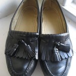 COLE HAAN Black Leather Tassel Kiltie Loafer, Size 8.5D, Made in USA