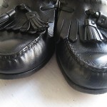 COLE HAAN Black Leather Tassel Kiltie Loafer, Size 8.5D, Made in USA