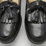 NICE! Mens shoes COLE HAAN black leather tassel slip ons loafers sz 9.5 D