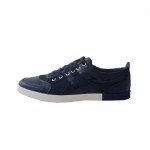 Hugo Boss Orange “ORODOS V” Blue Leather Fashion Sneakers Shoes Sz 8 9 10