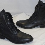 New Diesel Mens Miliboot Black Leather Ankle Side Zip Lace Up Boots Size US 9.5