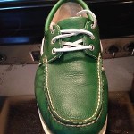 COLE HAAN HAYDEN BOAT SHOES-LEATHER- MENS SIZE 10.5 GREEN LACE C10255-$148