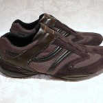 HUGO BOSS MEN’S BROWN LEATHER/SUEDE/CANVAS SNEAKERS SHOES SIZE EUR 43 ~ US 10