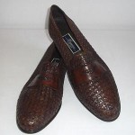 BRAGANO Cole Haan Men’s Size 14 M Brown Woven Leather Loafers Shoes EXCELLENT