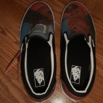 NWT BRAND NEW VANS SLIP ON CUSTOM CULTURE INK’D BLACK WHITE MENS SIZE 13 SHOES !