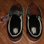 NWT BRAND NEW VANS SLIP ON CUSTOM CULTURE INK’D BLACK WHITE MENS SIZE 8 SHOES !!