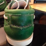 COLE HAAN HAYDEN BOAT SHOES-LEATHER- MENS SIZE 10.5 GREEN LACE C10255-$148