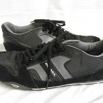 New DIESEL Mens “Gunner” Black Leather Cross Country Running Shoes US 12 EU 45