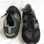 New DIESEL Mens “Gunner” Black Leather Cross Country Running Shoes US 12 EU 45