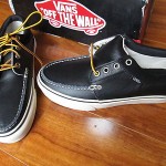 NEW VANS 106 MOC SHOES Mens sz 7 Womens SZ 8.5 BLACK LEATHER