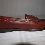 MENS COLE HAAN LEATHER SLIP ON LOAFER SHOES BROWN SIZE 14D TASSLE EUC
