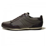 $225 Hugo Boss ORANGE Label Lace-up Sneakers Grey Brown Mens 8 41 Trainers 6.5
