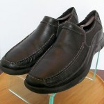 Mens sz 10.5 M black leather Clarks Privo lightweight loafers casual shoes